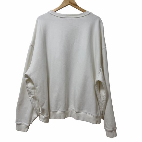 Natural Life Womens Floral Peace Sign Applique Crewneck Sweatshirt Size L/XL - Picture 4 of 5